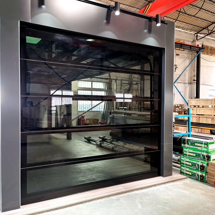Frameless Sectional glass garage door