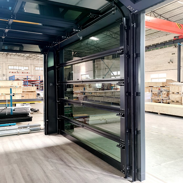 Frameless Sectional glass garage door