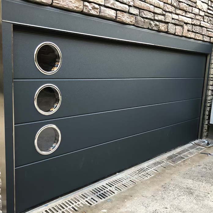 Sense of luxury/small window perspective Galvanized Steel Garage Door for Commercial/ Residential to Create a good environment