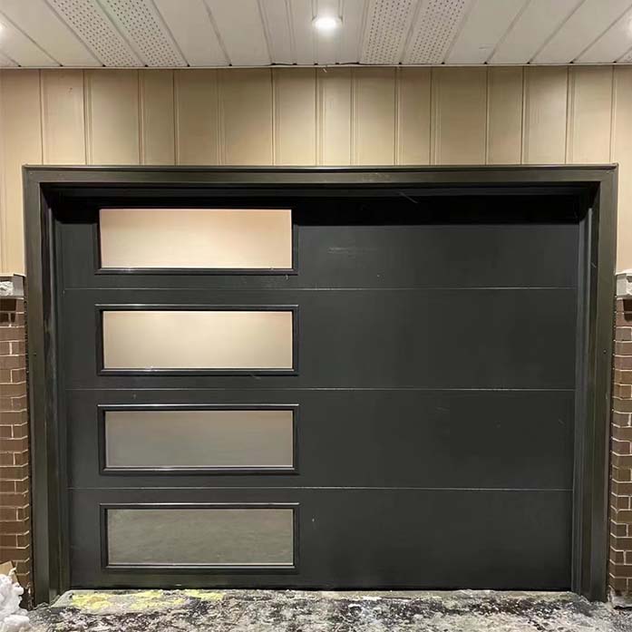 Sense of luxury/small window perspective Galvanized Steel Garage Door for Commercial/ Residential to Create a good environment