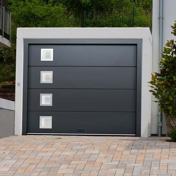 Sense of luxury/small window perspective Galvanized Steel Garage Door for Commercial/ Residential to Create a good environment