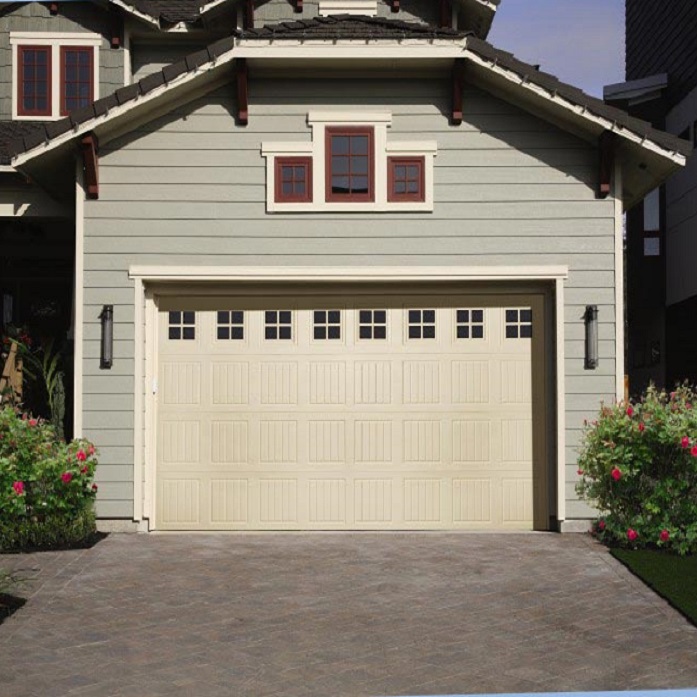 Wood sectional garage door