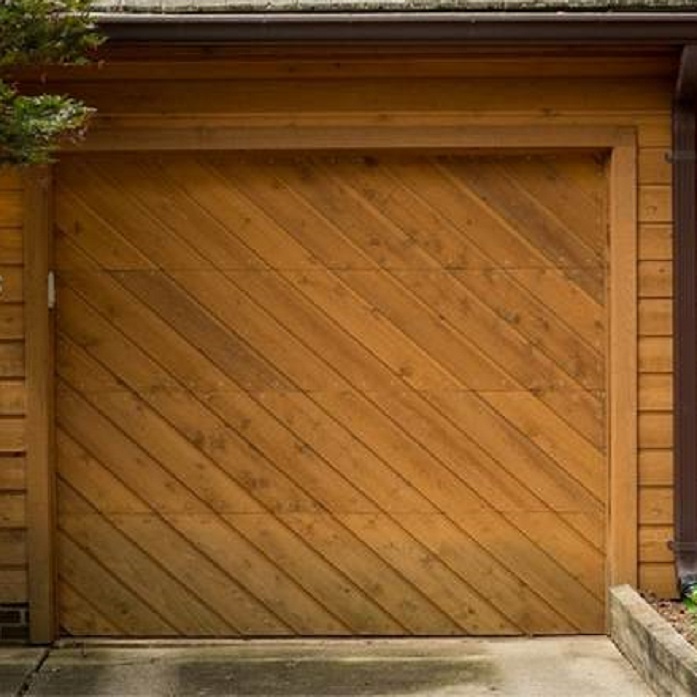 Wood sectional garage door