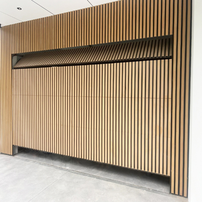 Aluminum sectional garage door|Aluminum grille sectional garage door| flush mount garage door|Grille Decobatten Fence Cladding Overhead Garage Doors